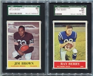 1964 Philadelphia Football #1 Berry SGC 82 & #30 Brown SGC 60