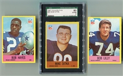 1967 Philadelphia Football Lot of 3 HOFers