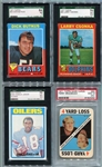 1971 & 1972 Topps Fooball Lot of 4 Graded HOFer Cards