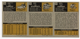 1971 Topps Football 2nd Series 3 Card Panel
