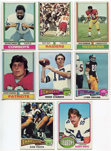 1974-76 Topps Football Lot of 8 HOFers