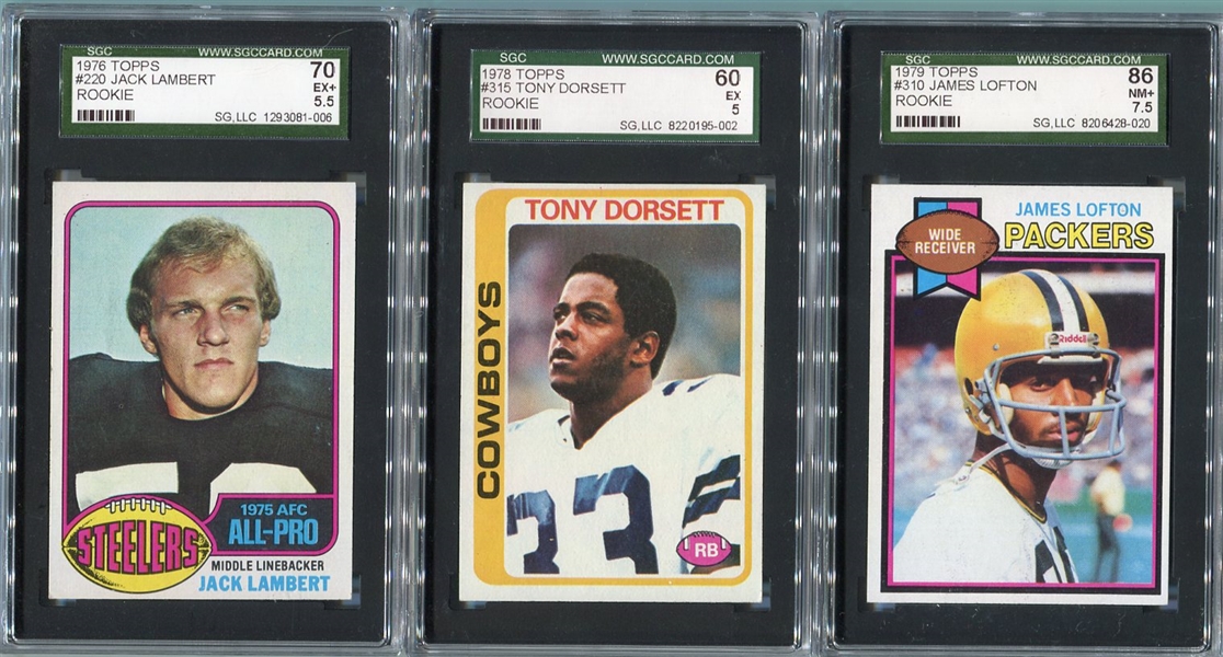 1970s Topps 3 Card Rookie Card/HOFer Lot 