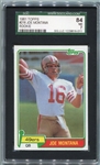 1981 Topps Football #216 Joe Montana Rookie Card SGC 84