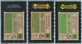 1984 Topps Football Lot of 3 Rookie/HOFers Elway, Marino & Dickerson All SGC 86