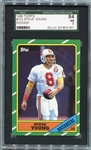 1986 Topps Football #374 Steve Young Rookie Card SGC 84