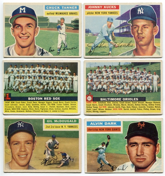 1956 Topps Lot of 6 Different