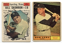 1961 Topps High-Number Pair of Yankees Skowron & Cerv