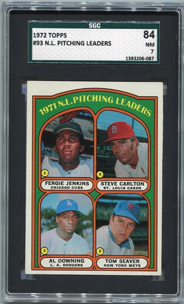 1972 Topps #96 N.L. Pitching Leaders SGC 84