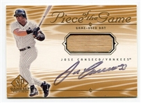 2001 Upper Deck SP Jose Canseco Piece of the Game Bat Card Autographed