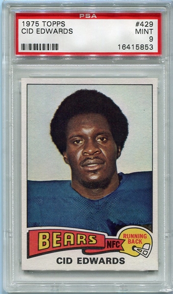 1975 Topps Football #429 Cid Edwards PSA 9