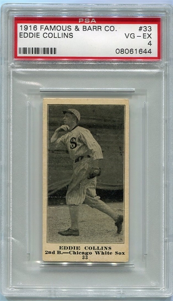 1916 Famous & Barr #33 Eddie Collins PSA 4