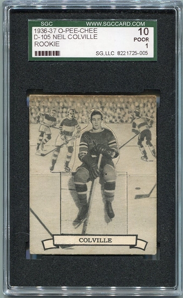 V304D 1936-37 O-Pee-Chee D-105 Neil Colville Rookie SGC 10