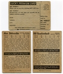 1954-55 Parkhurst Hockey Lot of 3 HOFers Delvecchio, Quackenbush & Schmidt(Lucky Premium Back)