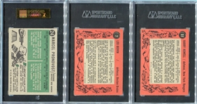 1958-59 & 1961-62 Topps Hockey Lot of 3 All SGC 84 All HOFers