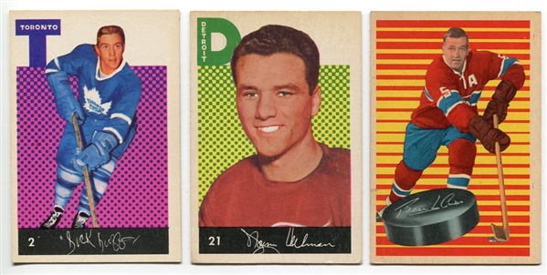 1962-63 & 1963-64 Parkhurst Hockey Lot of 3 HOFers