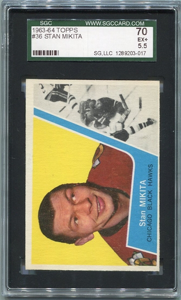 1963-64 Topps Hockey #36 Stan Makita SGC 70