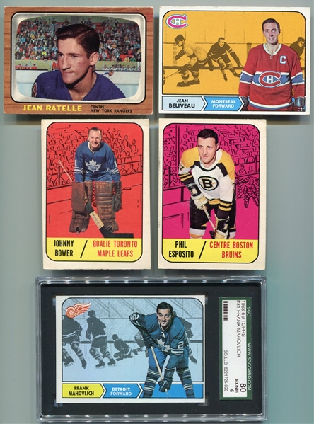 1966-1969 Topps Hockey Lot of 5 HOFers