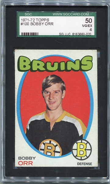 1971-72 Topps Hockey #100 Bobby Orr SGC 50