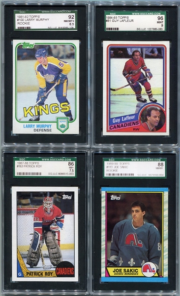 1981 - 1989 Topps Hockey Lot of 4 SGC Graded HOFers