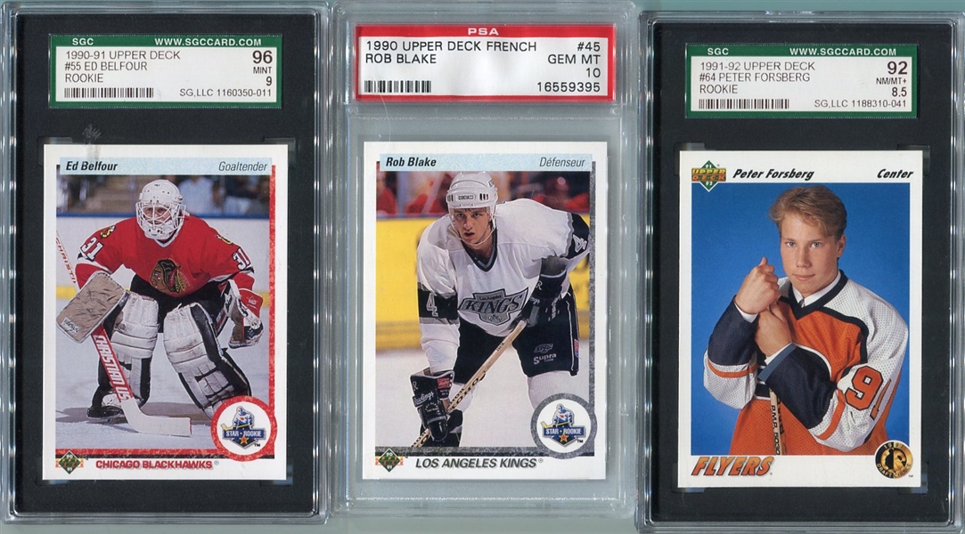 1990/91 & 1991/92 Upper Deck Hockey High Grade Trio PSA 10 and SGC 92 & 96