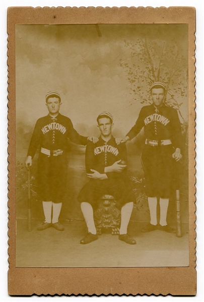 1880s/90s Newtown Baseball Trio Cabinet Card