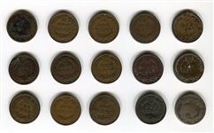 1857 Flying Eagle Cent and 14 Indian Head Cents 1882-1908(mostly different)