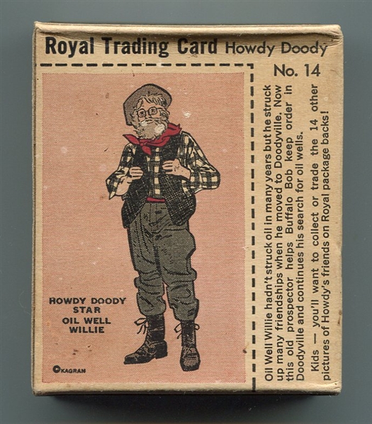 F219 1950 Royal Dessert Unopened Box w/Howdy Doody Star Oil Well Willie On the Back