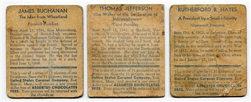 R114  United States Caramel Company Presidents Lot of 3