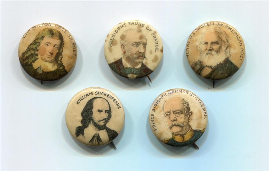 Circa 1890s Pepsin Gum Famous People Lot of 5 Different