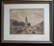 1800's Riverboats and Clock Numbered and Signed Print