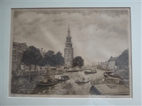 1800's Riverboats and Clock Numbered and Signed Print