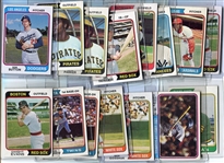 1974 Topps Lot of 450+/- Cards w/over 40 HOFers