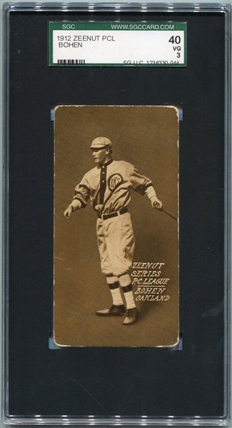 E136 1912 Zeenut Pat Bohen Oakland SGC 40