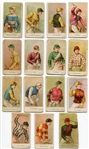 E47 American Caramel Jockeys Lot of 14 Plus one N32 Racing Colors of the World