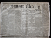Four 1870 New York Sunday Mercury Newspapers with Baseball Content