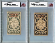 N458 Hard A Port Cut Plug Playing Cards Lot of 2 Different w/Company Overprints