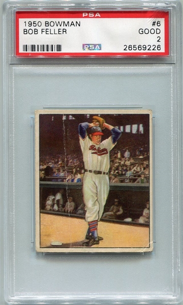 1950 Bowman #6 Bob Feller PSA 2