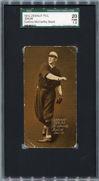 E136 1912 Zeenut Spider Baum w/ Collins-McCarthy Back SGC 20