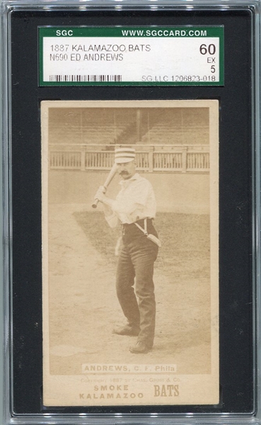 N690 1887 Kalamazoo Bats Ed Andrews Philadelphia SGC 60