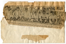 1923 La Presse Photo of the New York Yankees w/Newspaper Clipping