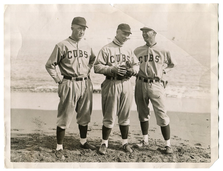 1922 Wire Photo Grover Cleveland Alexander, Bill Killifer and Elwood Martin