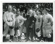 1921 Opening Day Wire Photo Judge Landis & Detroit Tigers w/ Cobb