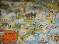 1935 Gunther's Beer Map of Sport Records