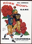 1959 45th Annual Rose Bowl Game Program Iowa vs. California