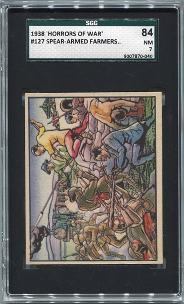 R69 1938 Horrors of War #127 Spear-Armed Farmers Assault Japanese SGC 84