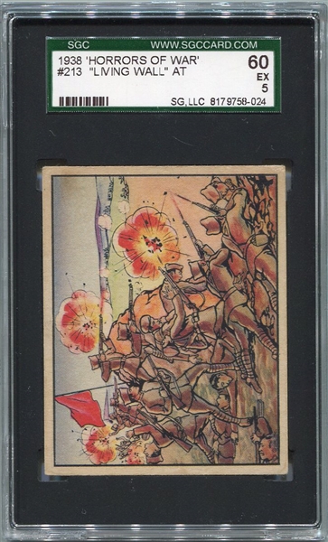 R69 1938 Horrors of War #213 Living Wall at Alcala  SGC 60