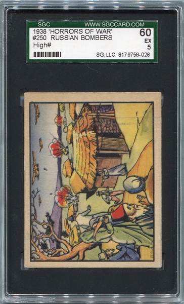 R69 1938 Horrors of War #250 Russian Bombers Raid Korean Villages SGC 60