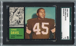 1962 Topps Football #36 Ernie Davis Rookie Card Short Print SGC 40