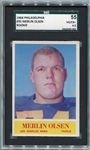 1964 Philadelphia Football #91 Merlin Olsen Rookie Card SGC 55