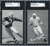 1948-52 Football Exhibits Marion Motley SGC 60 & Tony Canadeo SGC 80